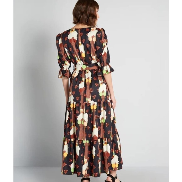 ModCloth Hutch Women's Let's Go Boho Square Neck Belted Maxi Dress Size 4 NWT - Picture 3 of 9